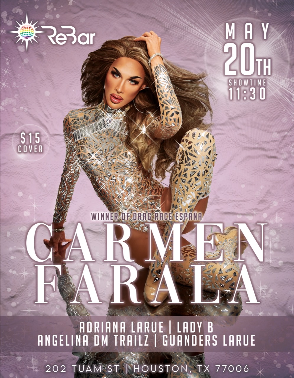 Carmen Farala of Drag Race España LIVE at ReBar Houston! Rich's Houston