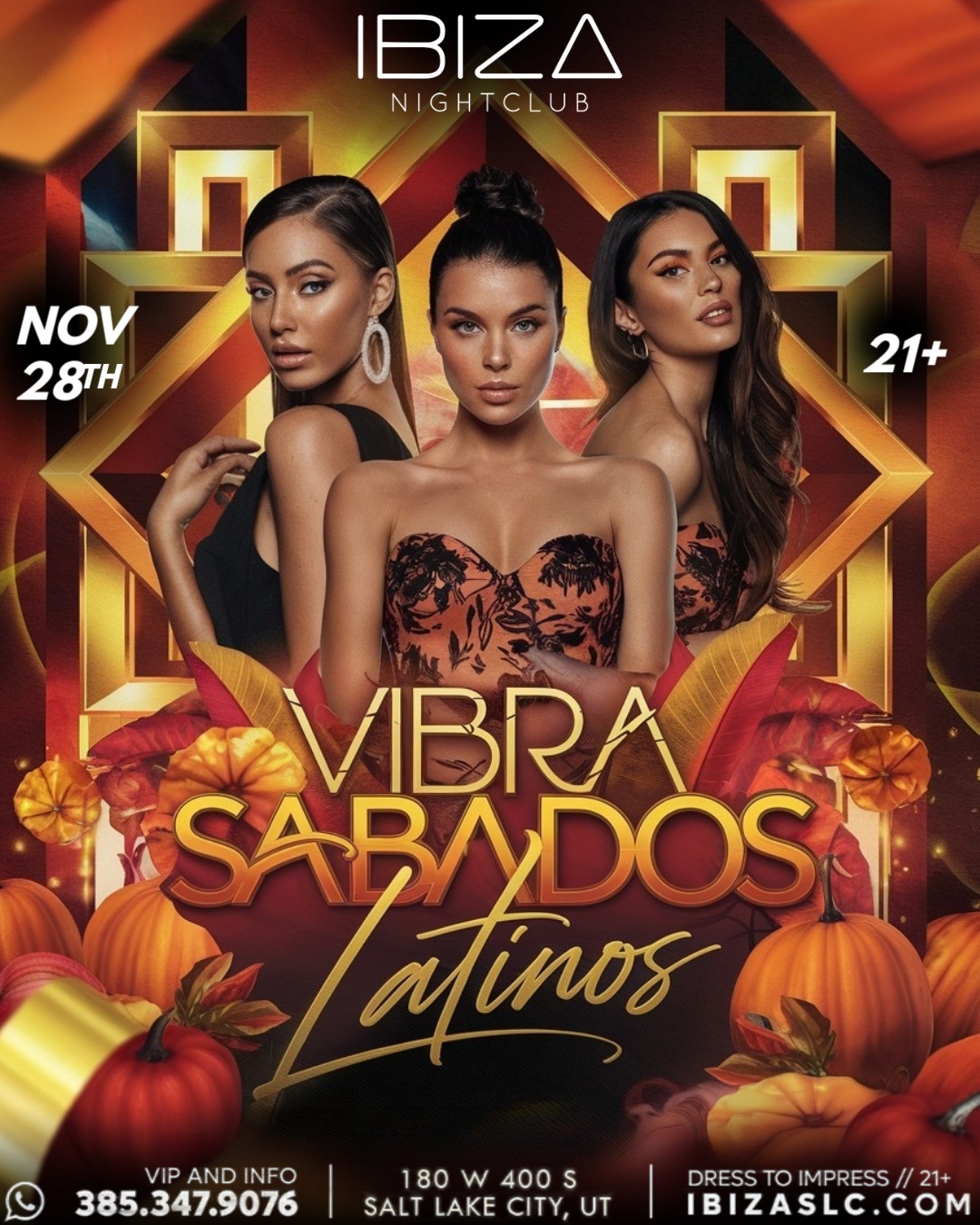 Vibra Sabados Latinos November 28 flyer